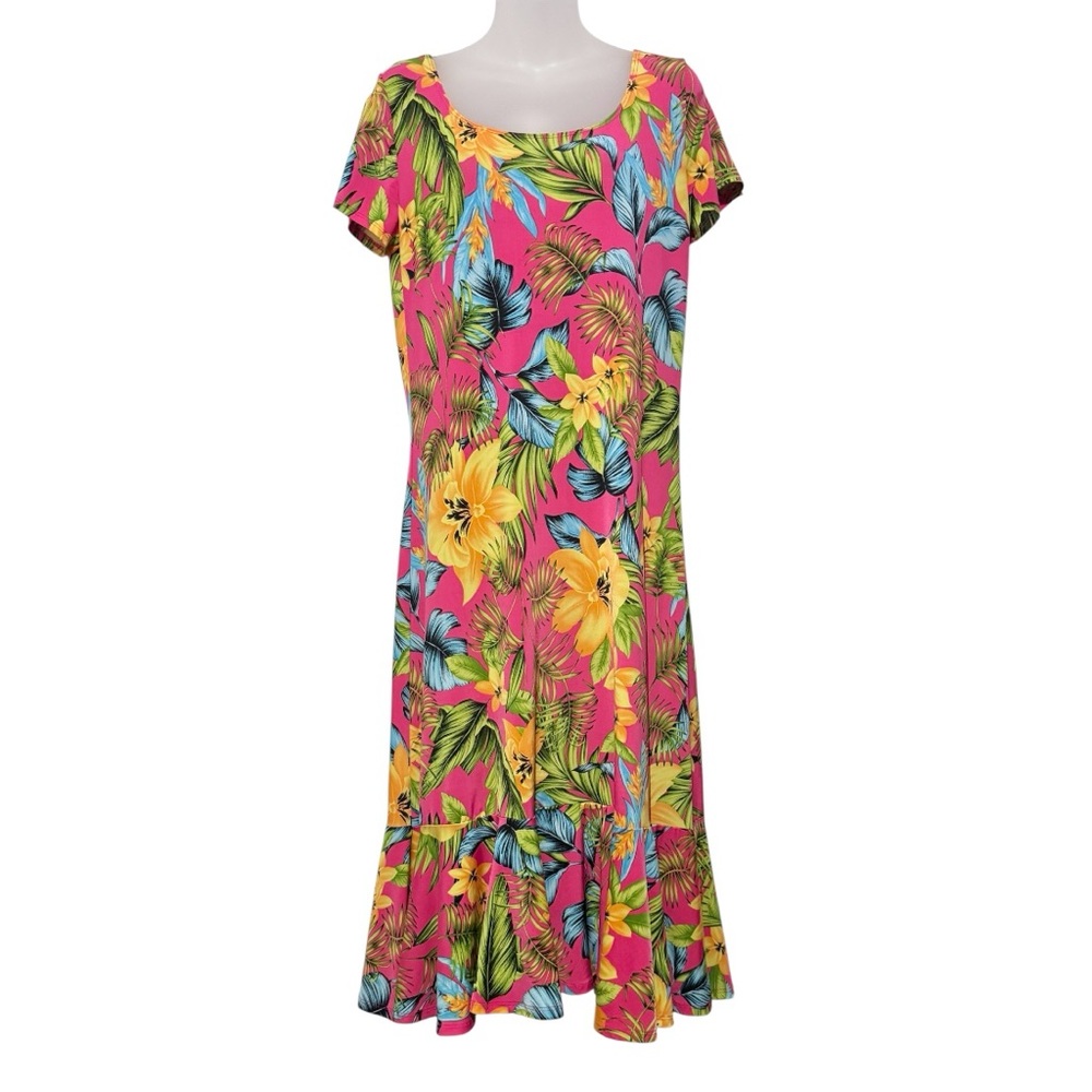 Vintage BaBa Tropical Floral Dress made in Hawaii